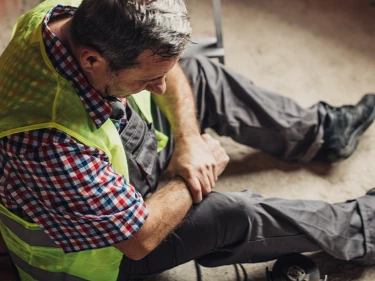 Injured construction worker
