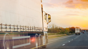 Semi-truck on interstate
