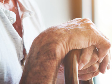Elderly woman in nursing home